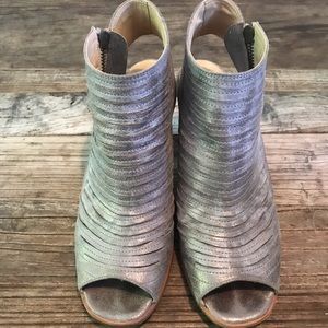 Paul Greene “Cayenne” Leather Peep Toe Sandal